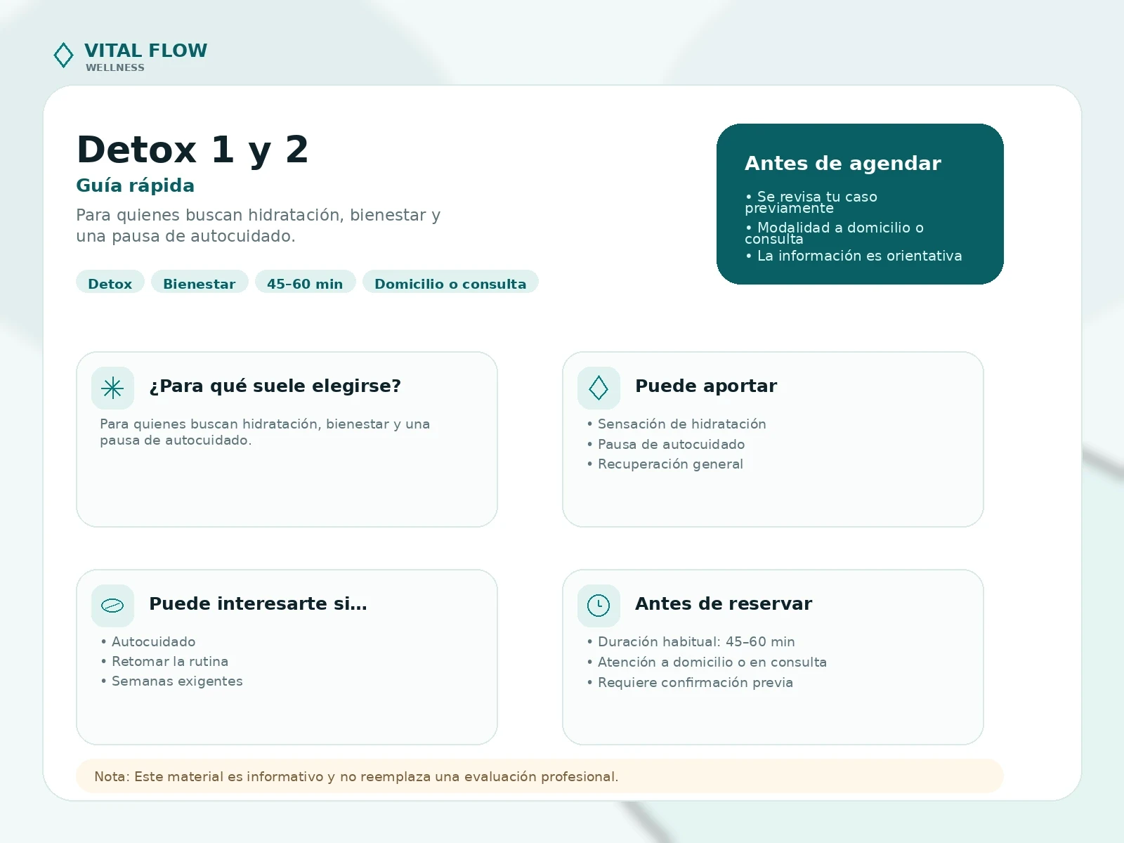Guía informativa del servicio Detox 1 y 2
