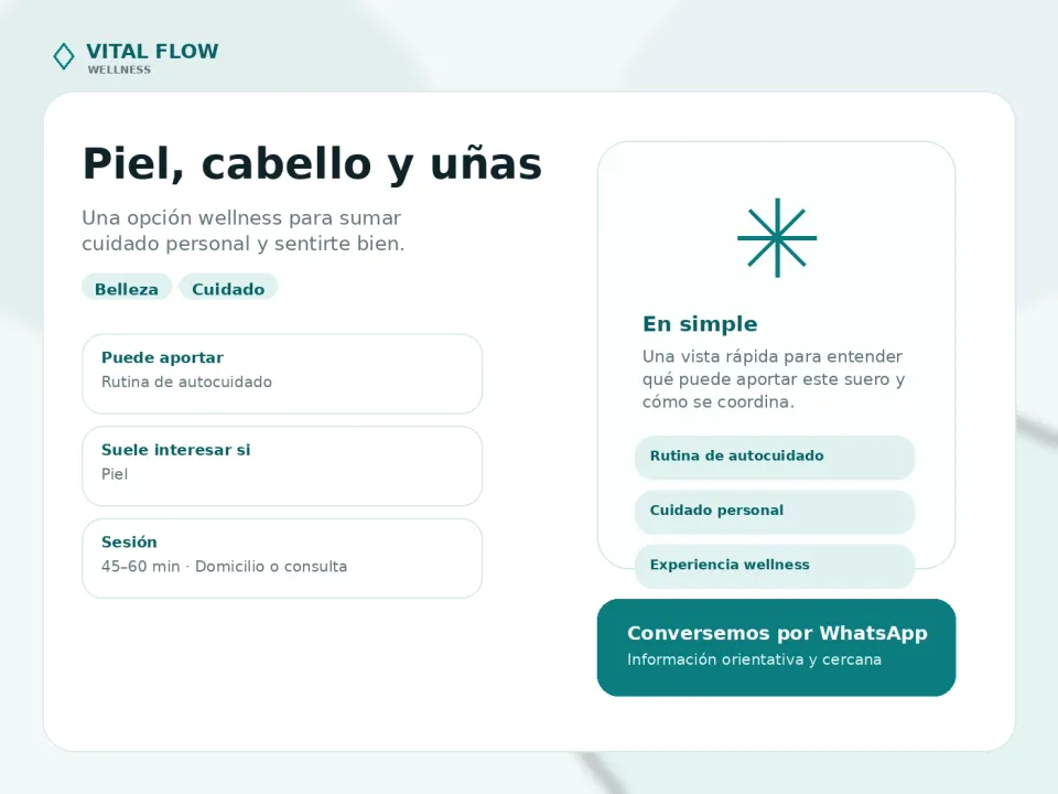 Portada informativa de Piel, cabello y uñas