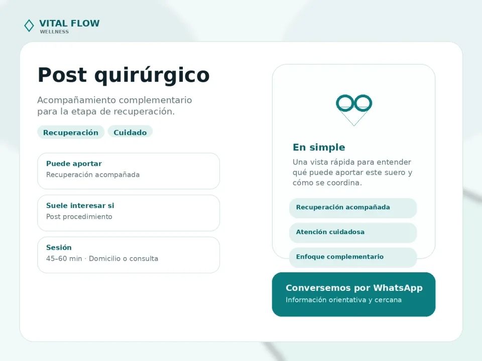 Portada informativa de Post quirúrgico