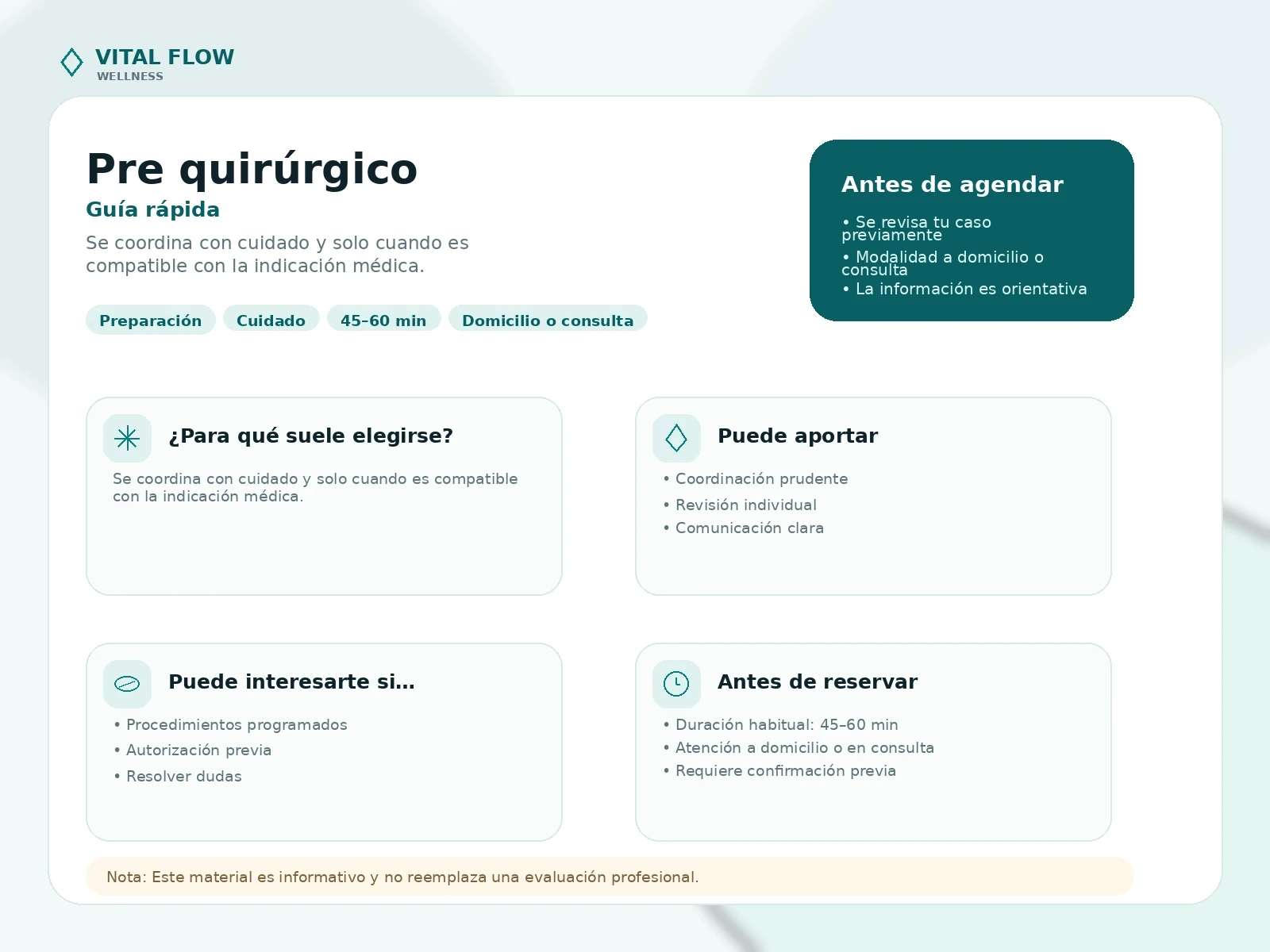 Guía informativa del servicio Pre quirúrgico
