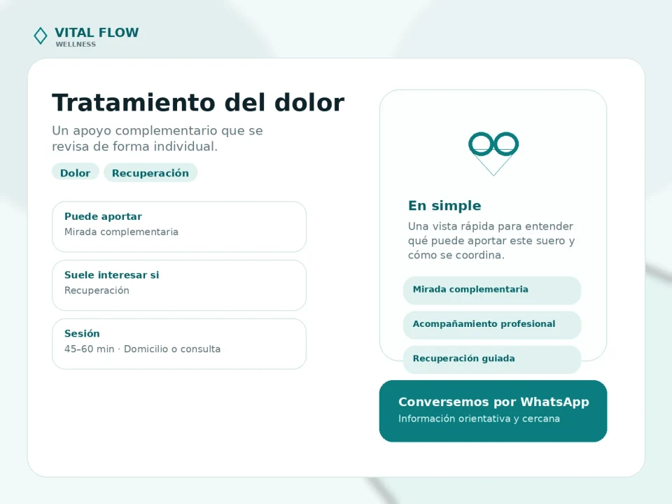 Lámina visual del servicio Tratamiento del dolor